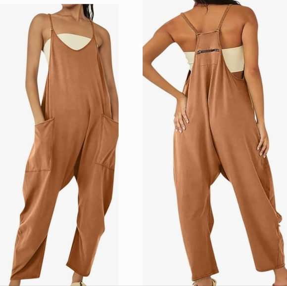 Pants - Stylish Tan Jumpsuit